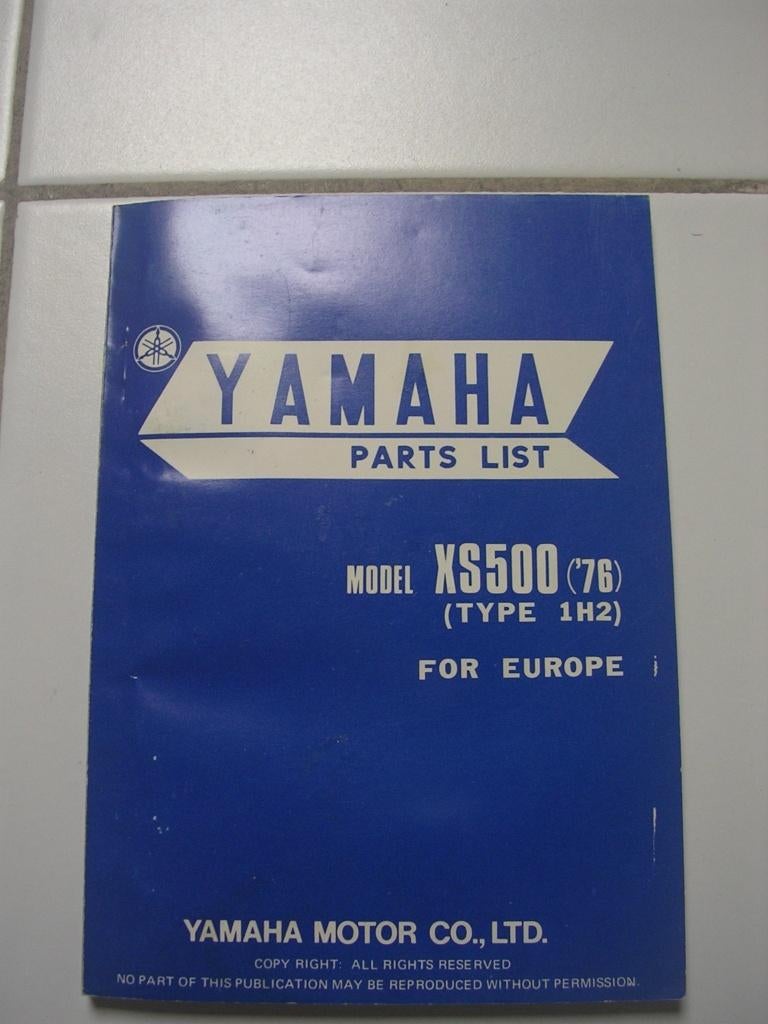 YAMAHA PARTS LIST XS 500 TYPE 1H2, Motoren, Ophalen, Yamaha