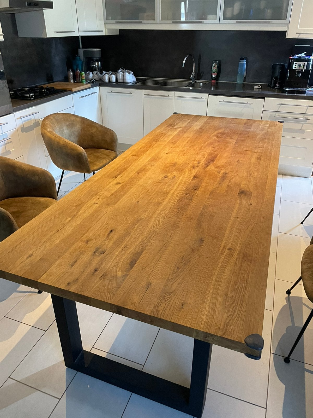 Houten tafel 240x100x77, Ophalen, Zo goed als nieuw