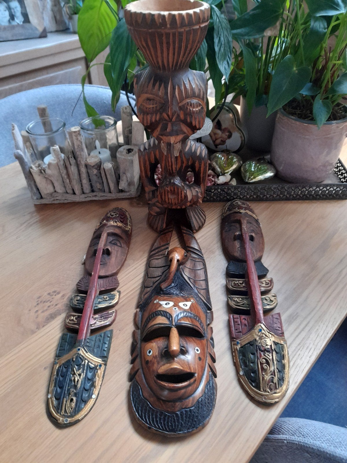 houten beeldjes uit afrika, Huis en Inrichting, Woonaccessoires | Boeddhabeelden, Ophalen