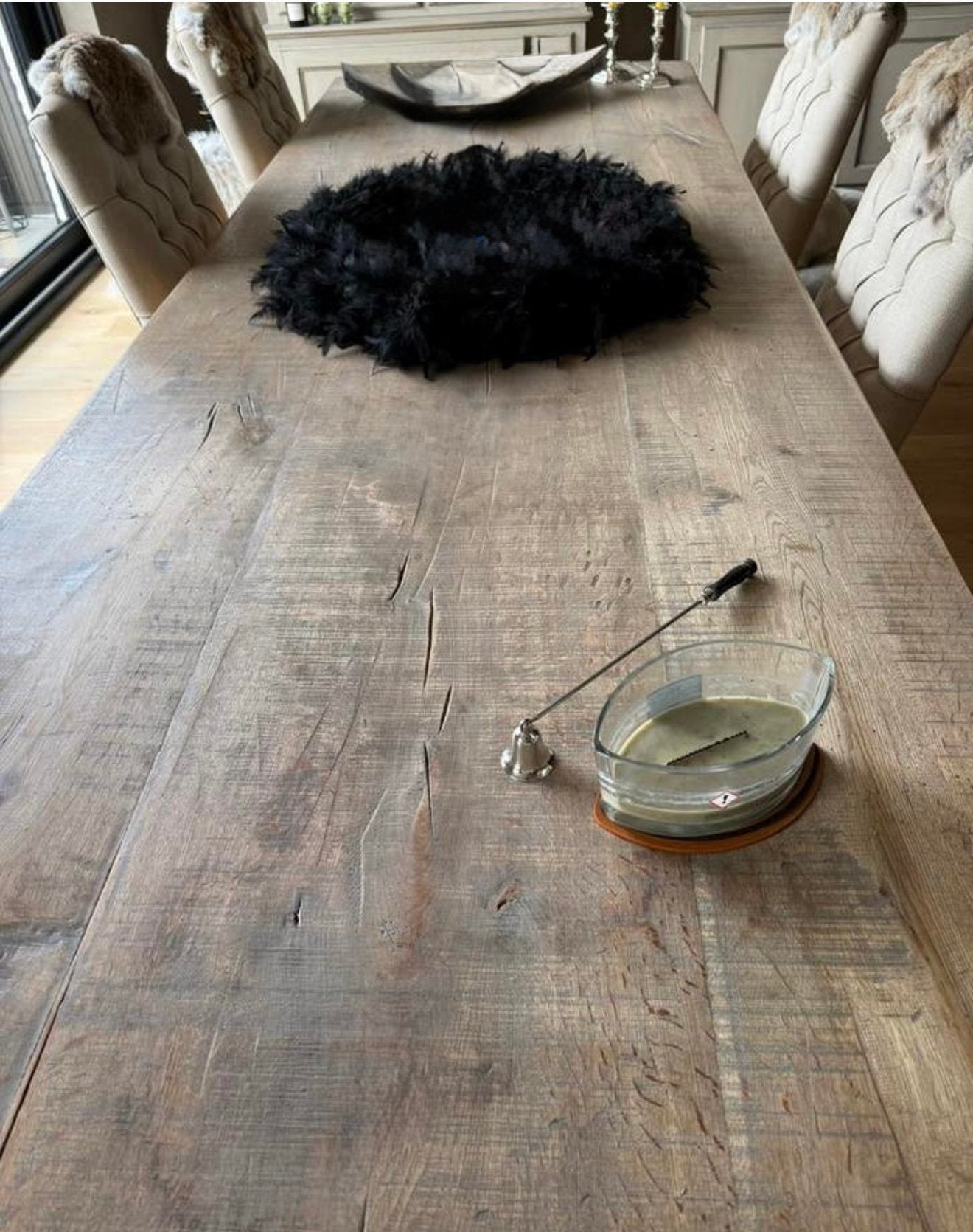 Koopje! Echte eiken tafel door bekend iemand gemaakt ... ., Ophalen, Zo goed als nieuw