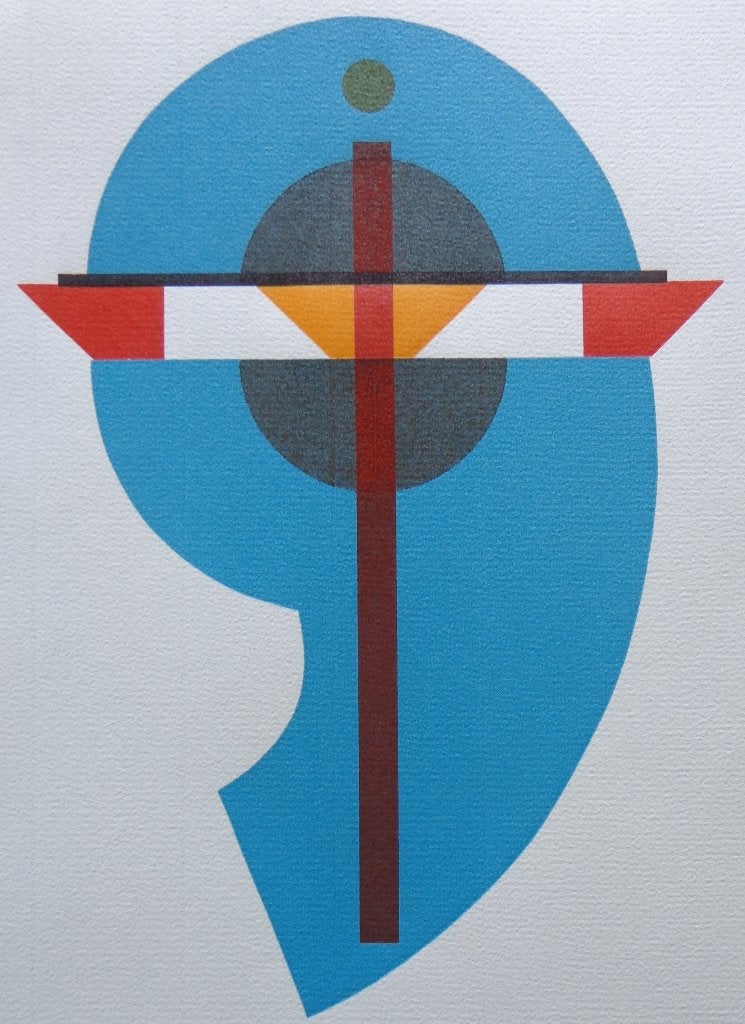JOSUA REICHERT / BLAUW CIJFER 9 / KLEURZEEFDRUK / 28x19cm, Gelimiteerde oplage, Ophalen of Verzenden, Abstract, Zeefdruk