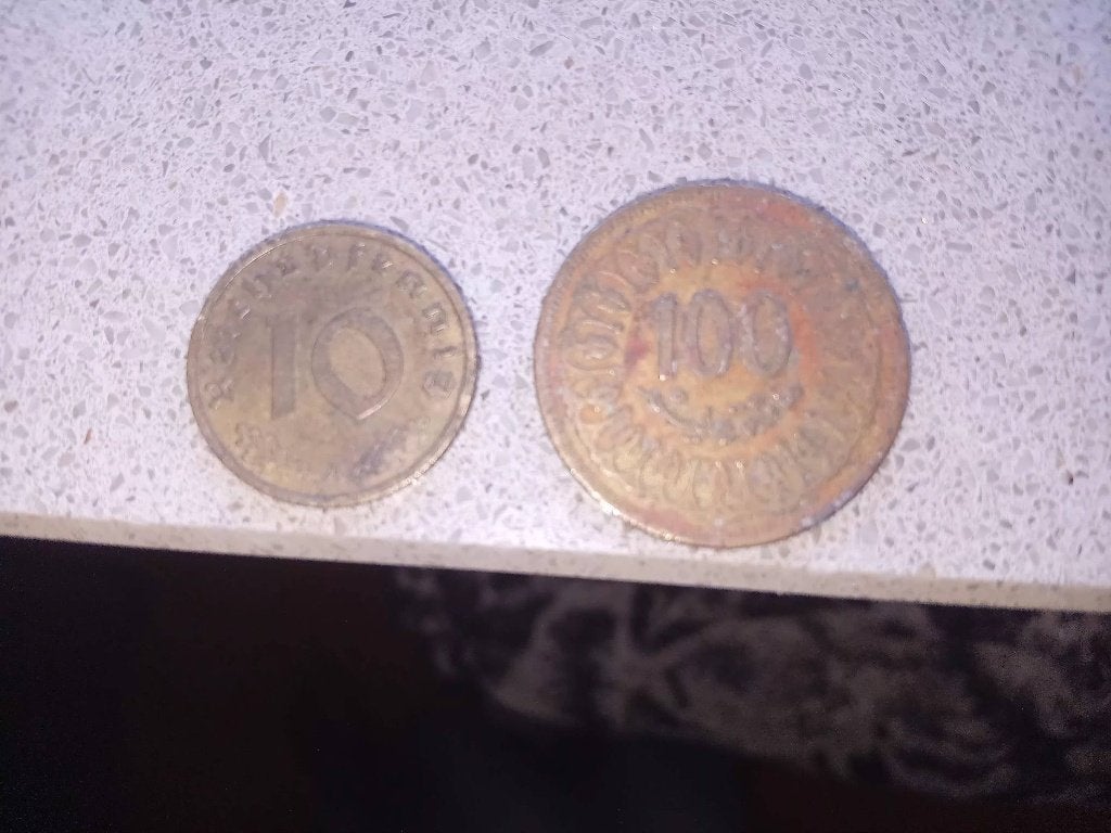 2 Oude munten Duitse Rijk en Tunisie, Timbres & Monnaies, Enlèvement, Allemagne, Monnaie en vrac
