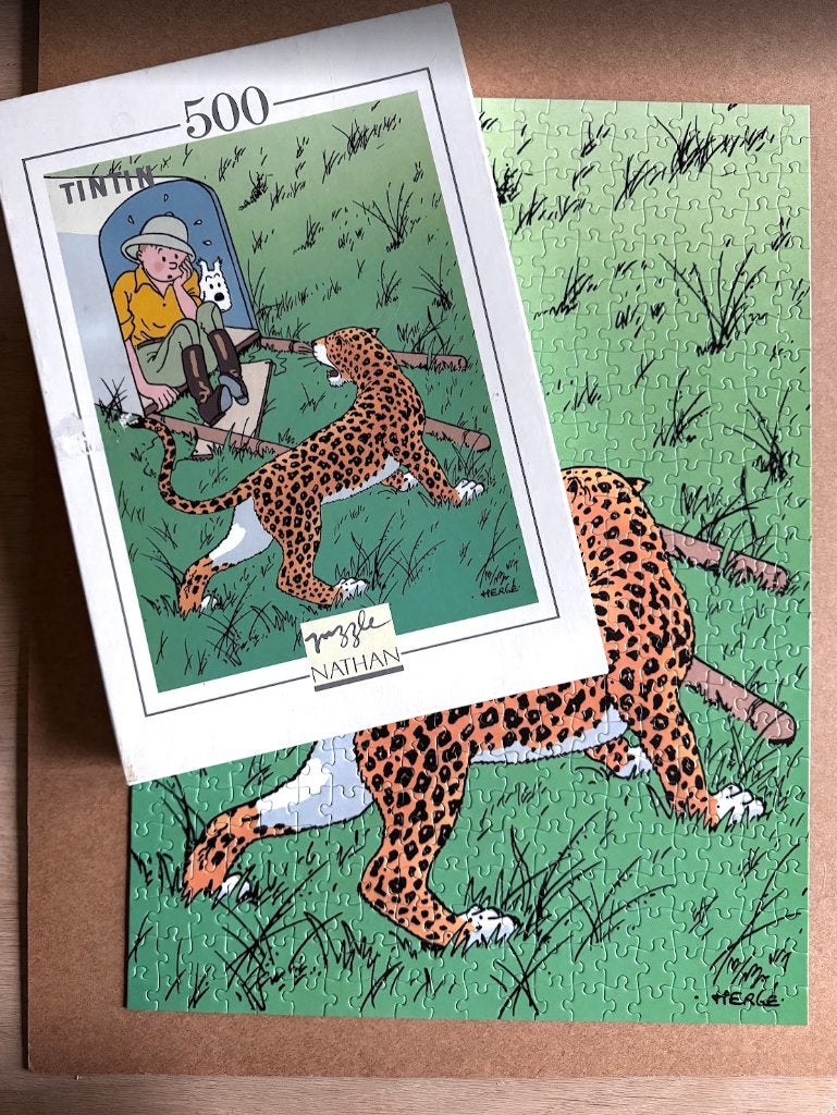Puzzel 500 stukjes - Kuifje in Afrika (1993), Ophalen, 500 t/m 1500 stukjes, Gebruikt, Legpuzzel