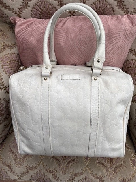 Gucci witte shopper in leder, Verzenden, Gebruikt, Wit, Shopper