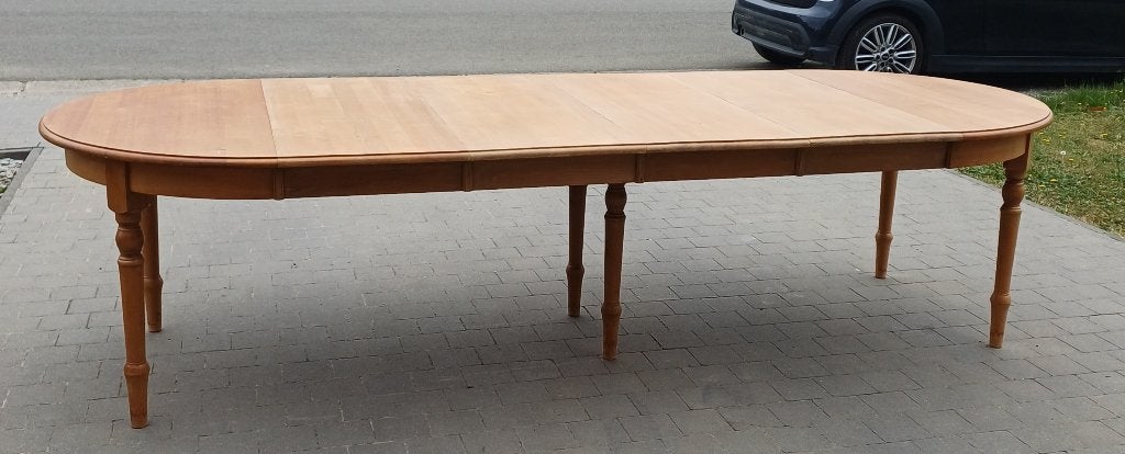 Table de salle-à-manger en pin ciré, Ancien en pin, 100 à 150 cm, Enlèvement, Utilisé