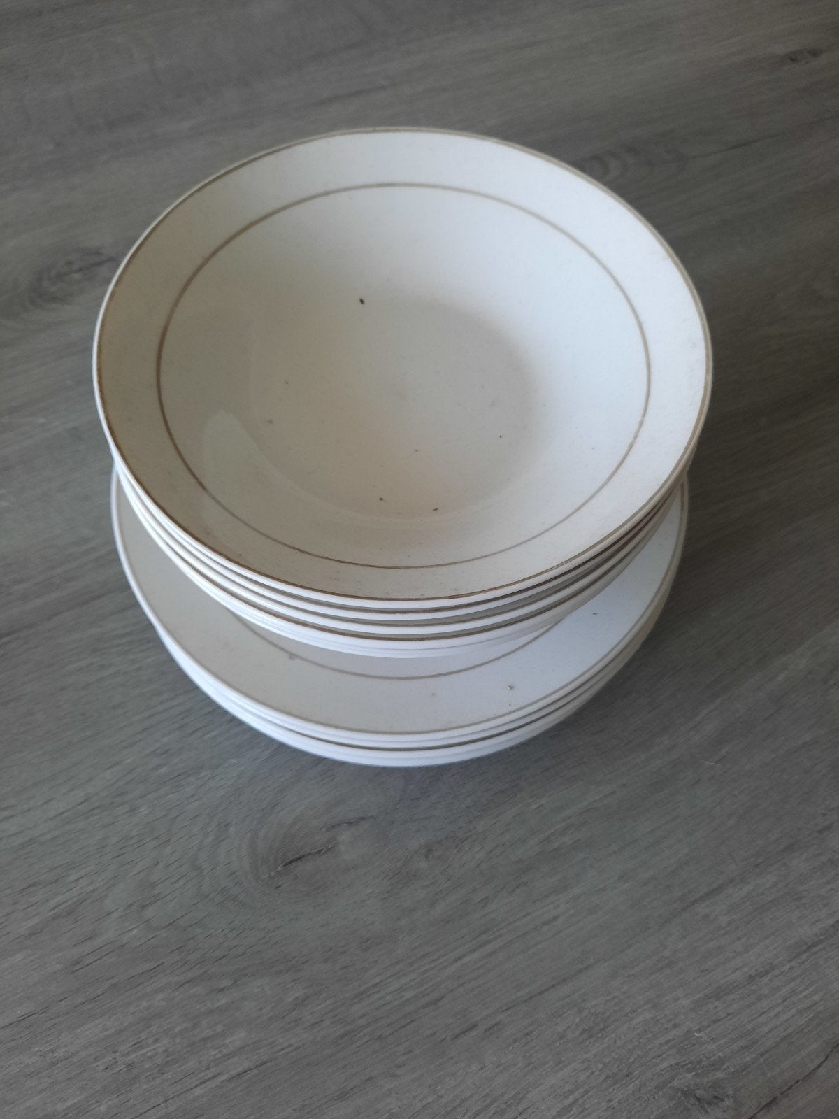 6 platte en diepe borden., Ophalen