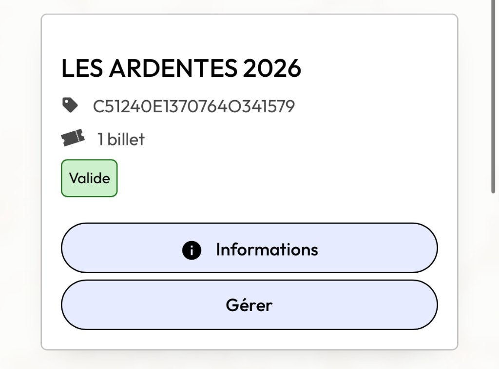 Pass 4 jours festival des Ardentes, Tickets & Billets, Une personne, Plusieurs jours