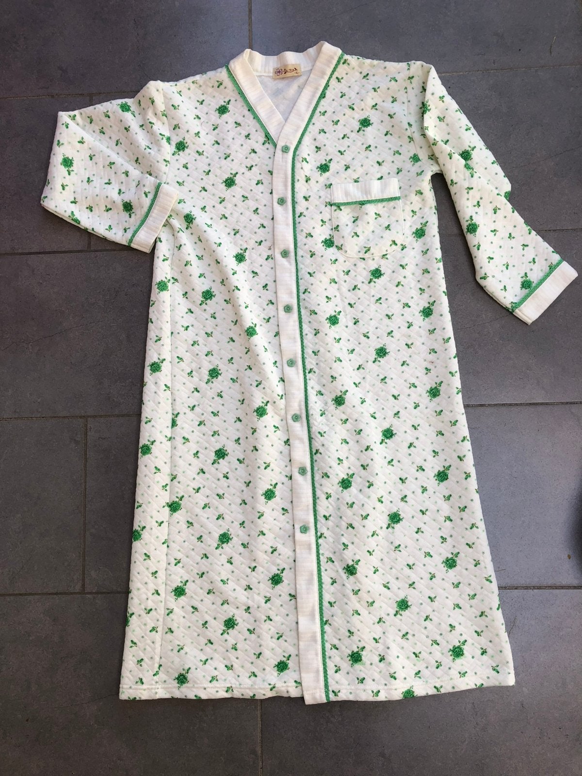 Hai-Xia vintage nachtjapon - maat M, Vêtements | Femmes, Sous-vêtements & Lingerie, Enlèvement ou Envoi, Beige, Peignoir