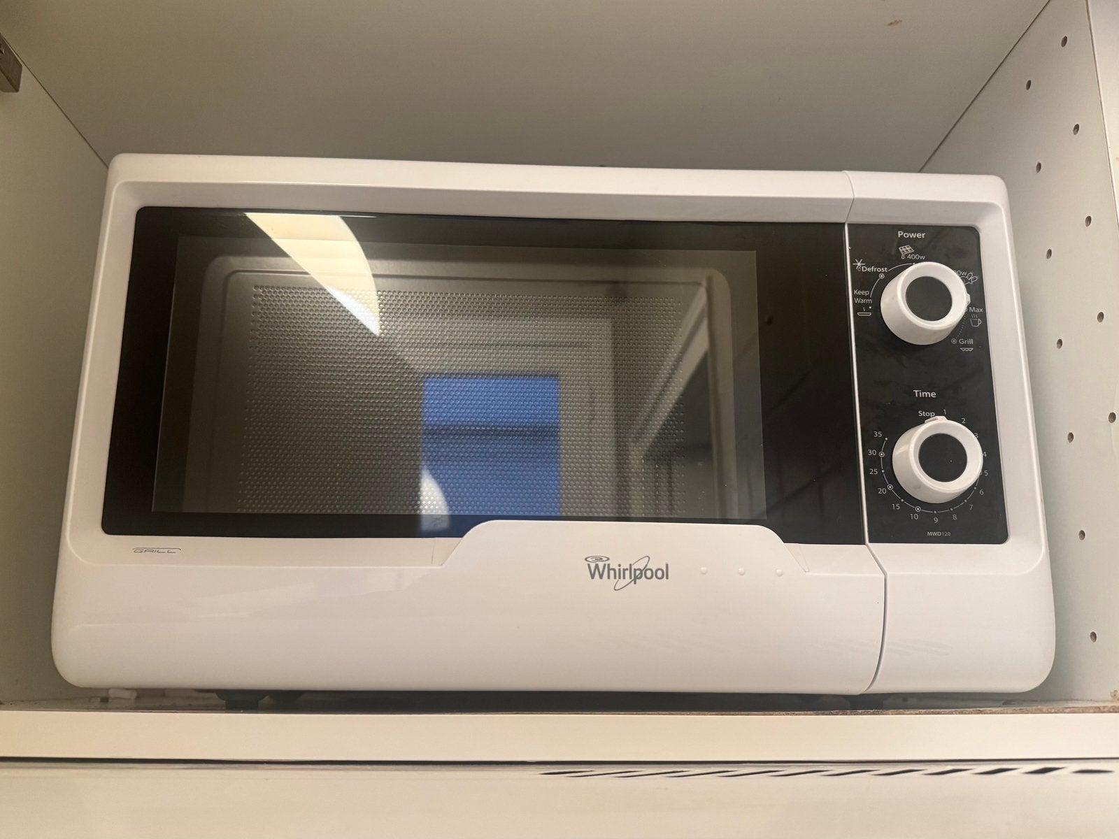 Whirlpool MWD 120WH magnetron met grill - wit, Elektronische apparatuur, Ophalen, Zo goed als nieuw, Grill, Microgolfoven