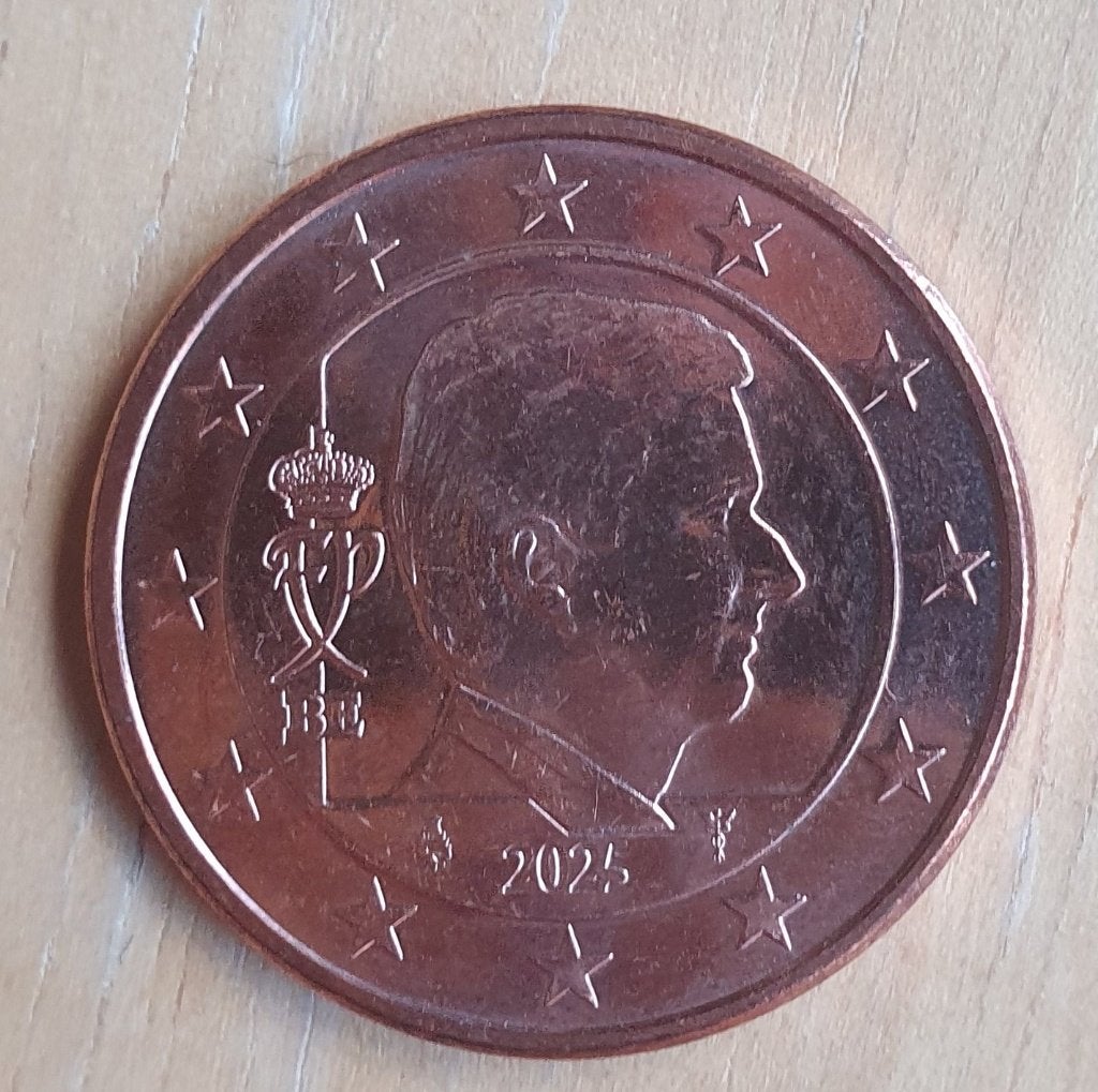 2 eurocenten van 2025 van België: 5 cent en 20 cent, Postzegels en Munten, Munten | Europa | Euromunten, Ophalen of Verzenden