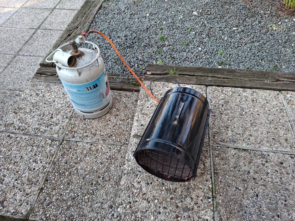 Warmeluchtblazer op propaangas 15Kw Incl Antargas gasfles, Ophalen, Zo goed als nieuw