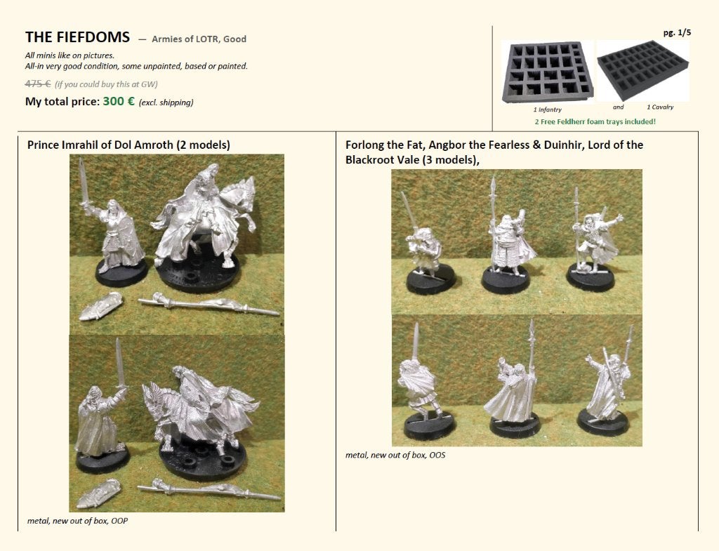 The Fiefdoms (Good) ME SBG Games workshop, Enlèvement ou Envoi, Neuf, Le Seigneur des Anneaux, Figurine(s)