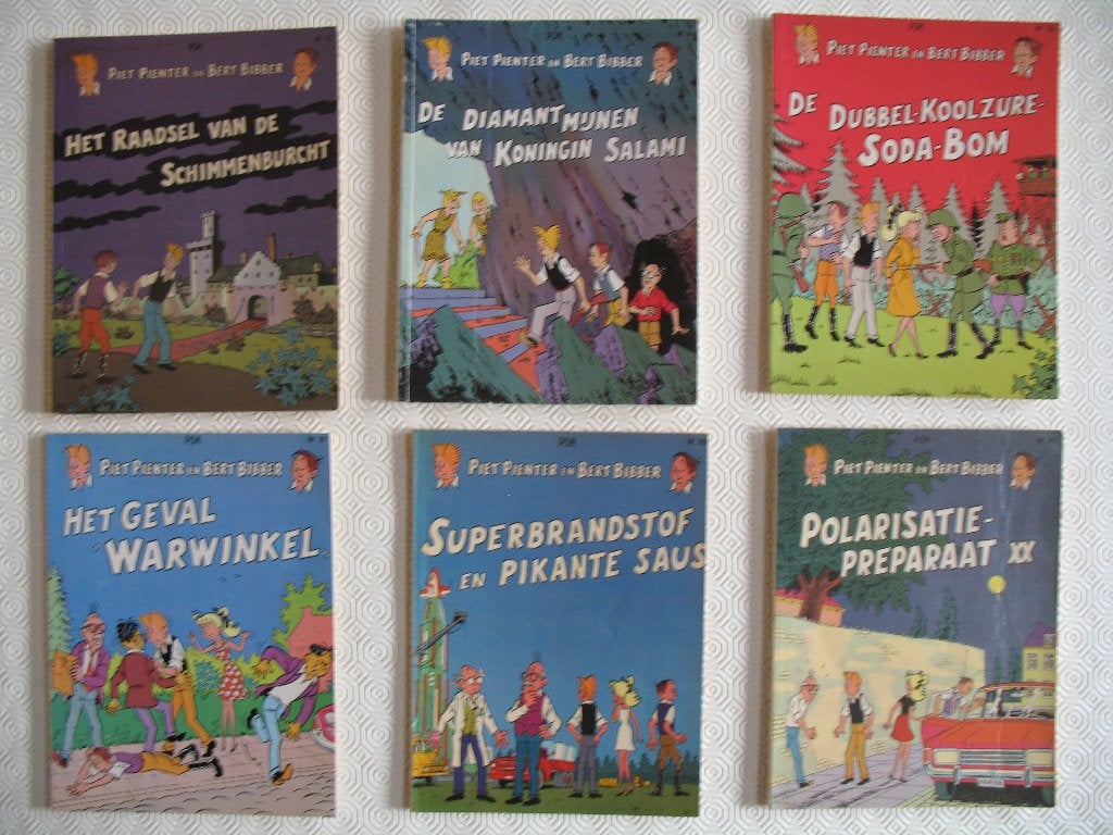 Piet Pienter en Bert Bibber, 9 stuks, Meerdere stripboeken, Ophalen of Verzenden