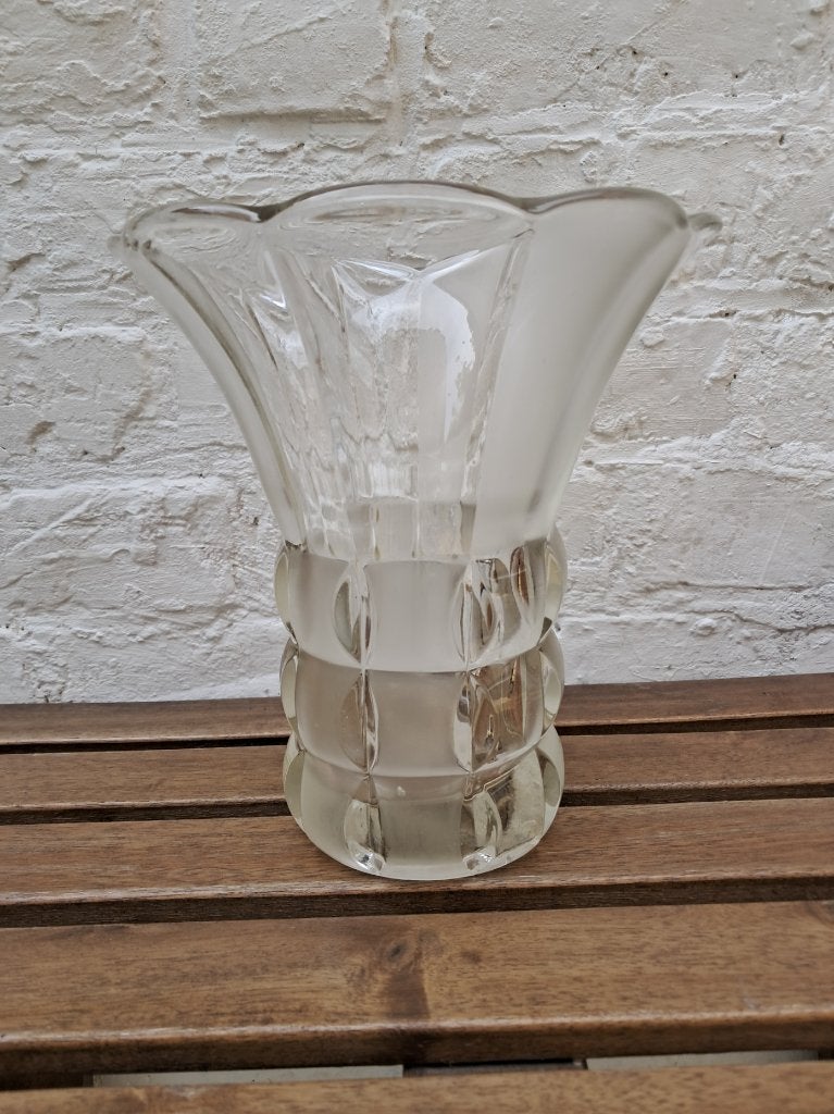 vase verre satiné et transparent Art Déco Feigl & Morawetz, Enlèvement ou Envoi