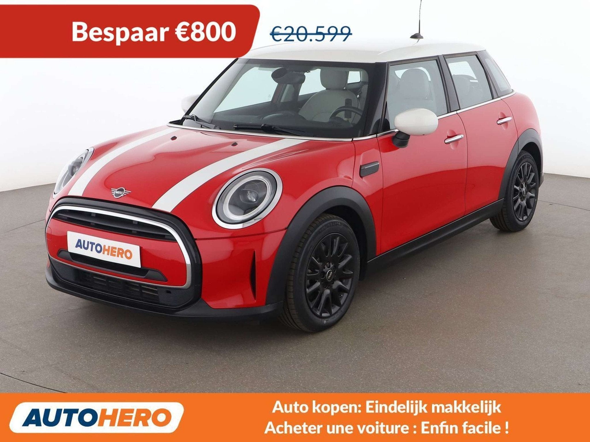 MINI Cooper Cooper Classic Trim (bj 2022, automaat), Auto's, Gebruikt, 136 pk, 127 g/km, Leder