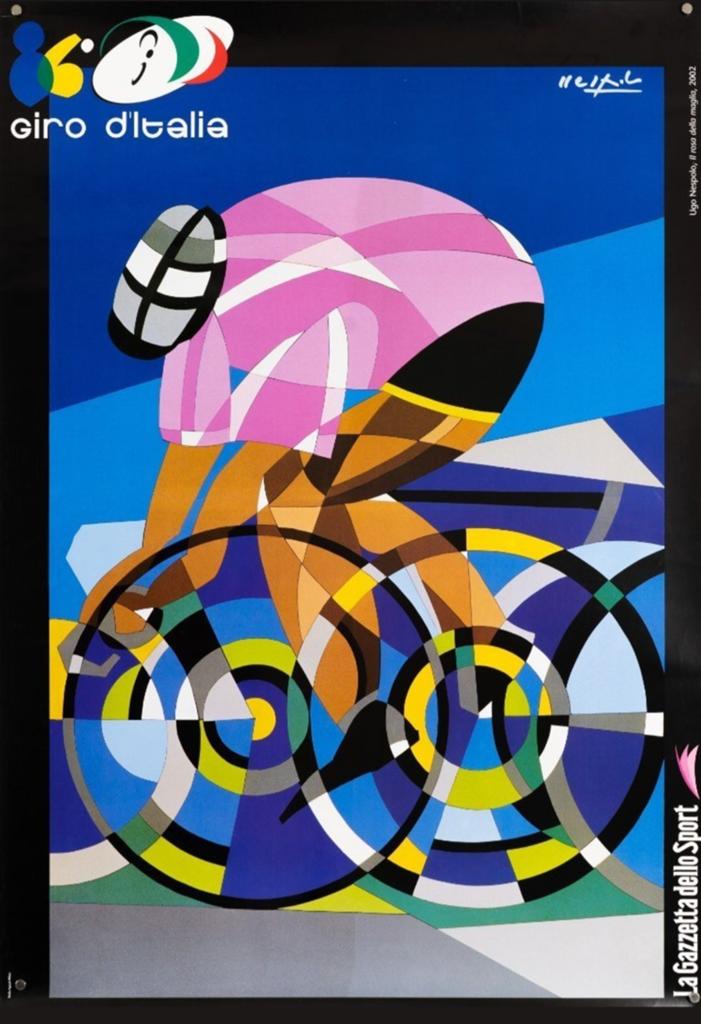 Ugo Nespolo (2002) - Tour d'Italie, Enlèvement ou Envoi, Rectangulaire vertical, A1 jusqu'à A3, Comme neuf