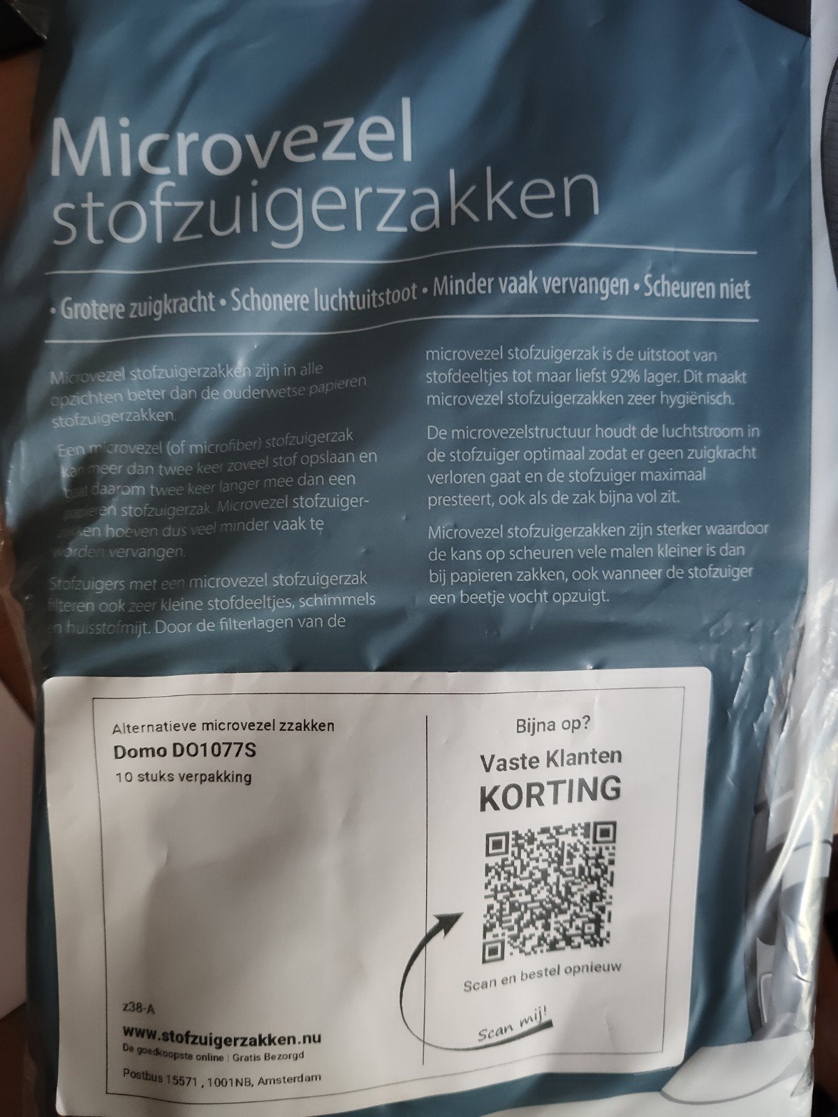 alternatieve microvezel zakken, stofzuiger Domo DO1077S, Ophalen of Verzenden