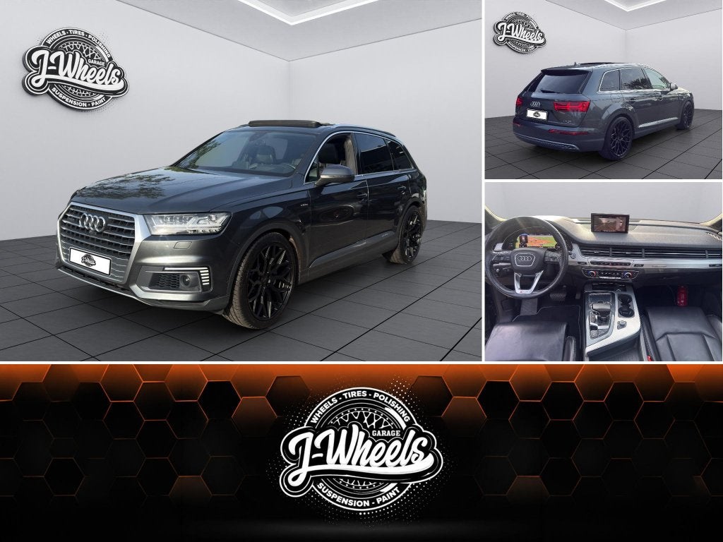 Audi Q7 E-tron s-line pano 360 leder trekhaak electr., Autos, Cuir, Argent ou Gris, Achat, Euro 6