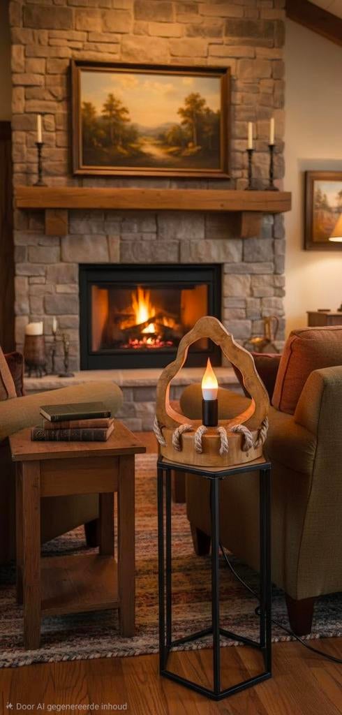Lampe de table country faite main, Neuf, Moins de 50 cm, Landelijk, Enlèvement