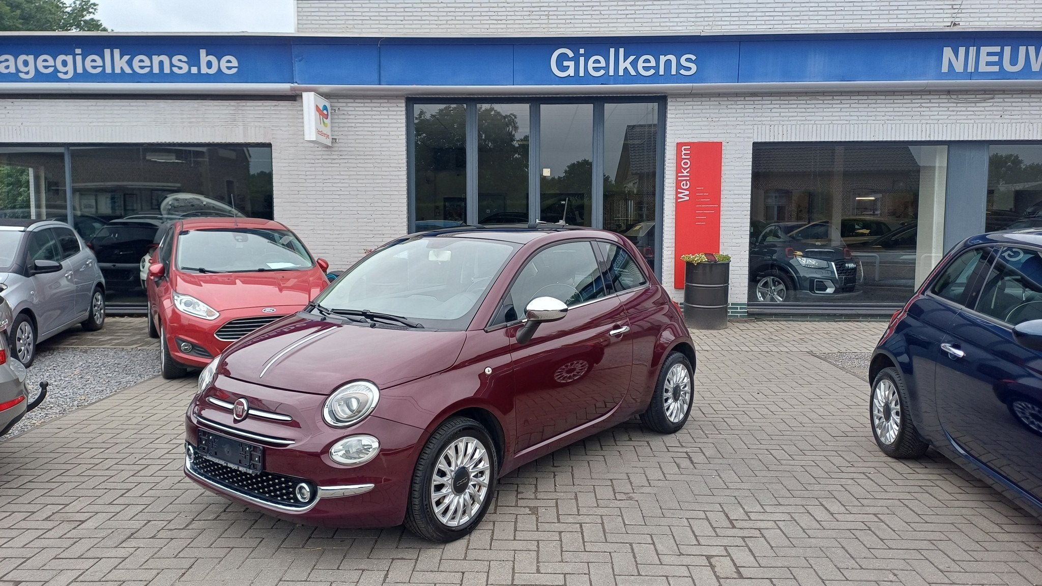 Fiat 500 1.2i Lounge/navi/airco/1j. garantie, Achat, Entreprise, 69 ch, Tissu