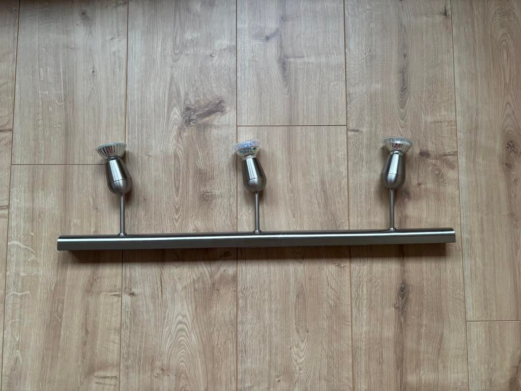 Alu plafondlamp met 3 spots, Ophalen of Verzenden, Zo goed als nieuw