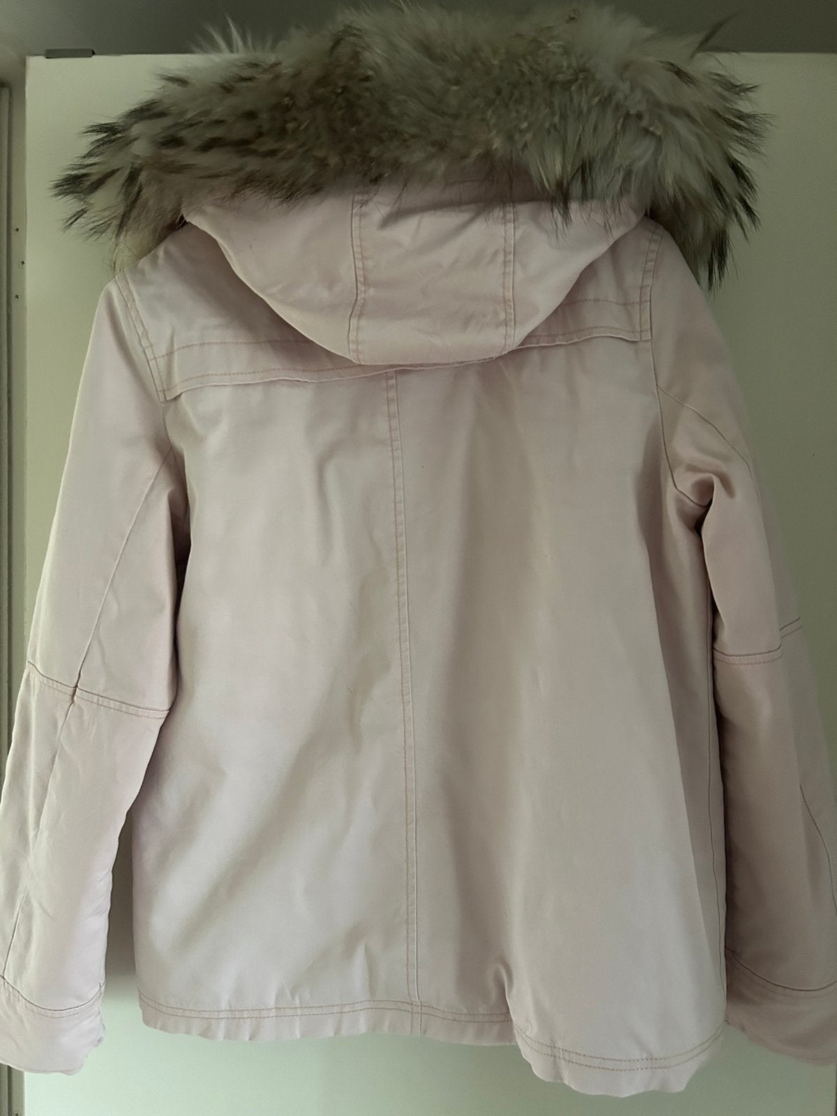 Lichtroze winterjas Oakwood mt xs(tailleert 36/38), Ophalen of Verzenden, Gedragen, Maat 34 (XS) of kleiner, Roze