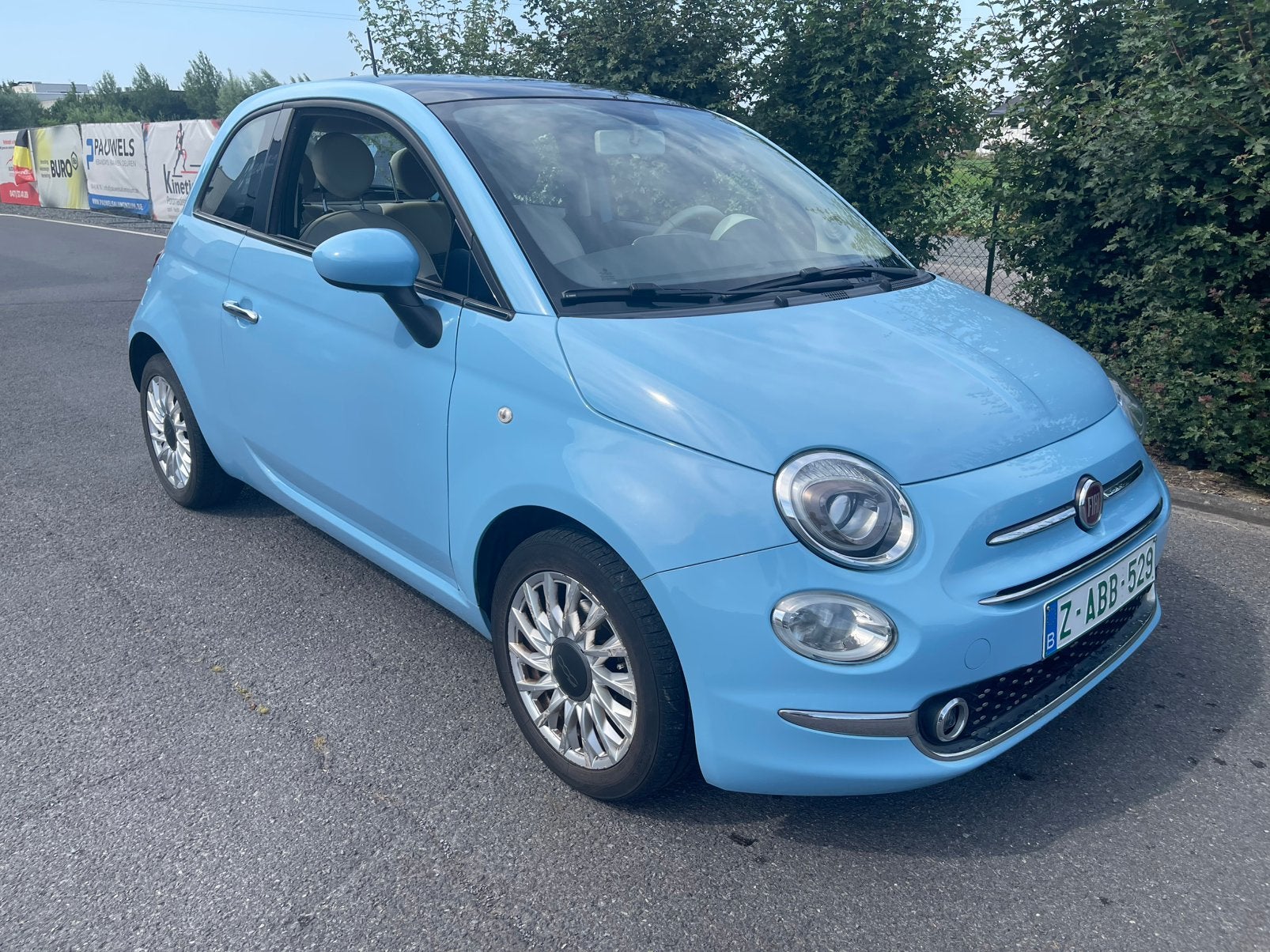 Fiat 500 Automaat, 4 zetels, Stof, 4 cilinders, Blauw