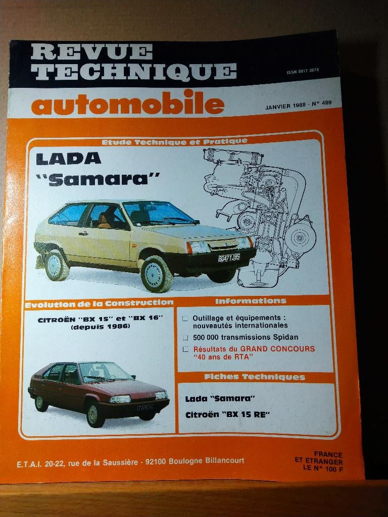RTA 499 - Lada Samara - janvier 1989, Ophalen of Verzenden
