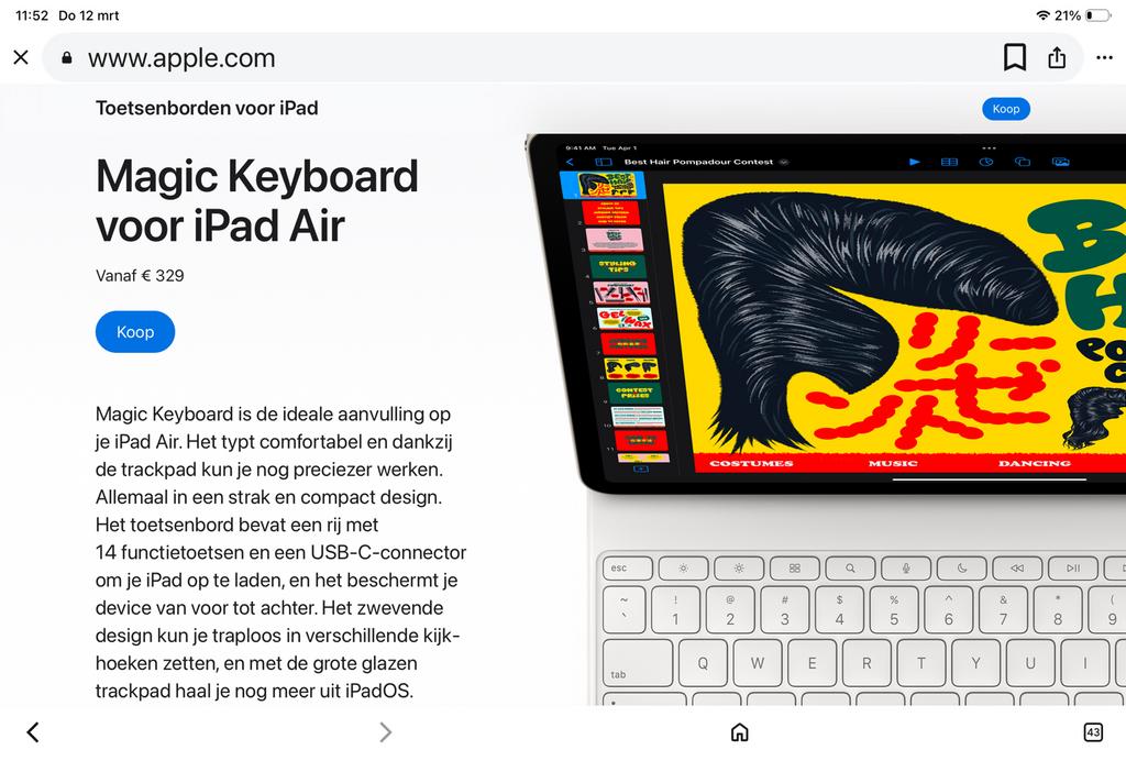 Ipad air 254gb +kayboard, Informatique & Logiciels, Apple iPad Tablettes, Gris, Apple iPad Air, 13 pouces ou plus, Comme neuf