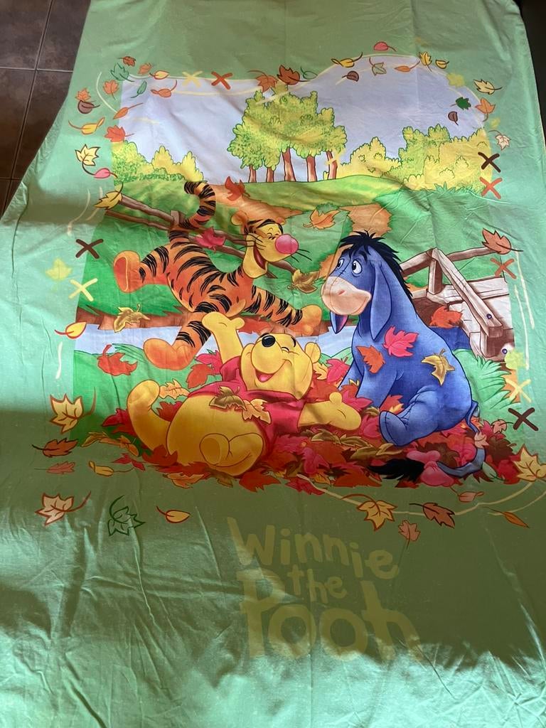Housse de couette + taie Winnie l’Ourson, Enfants & Bébés, Chambre d'enfant | Linge de lit, Utilisé, Housse de couette, Jaune