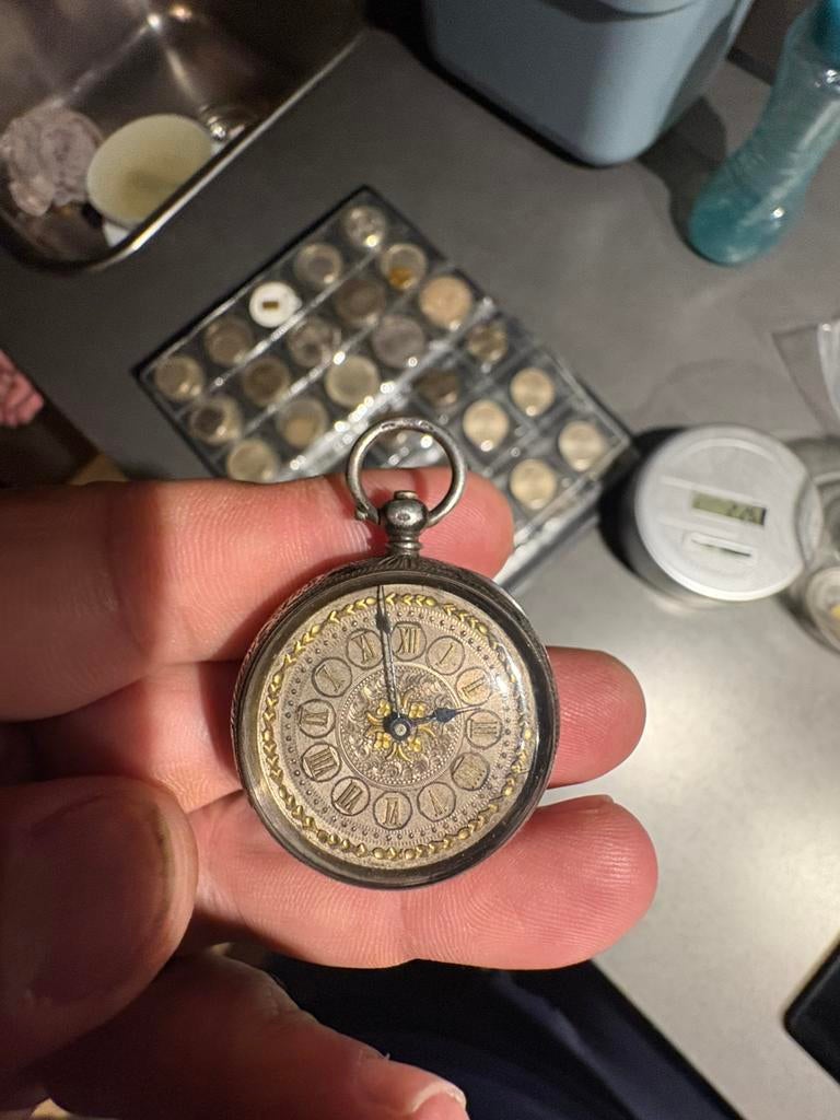 Montre de poche en argent 935 fabriquée en Suisse., Antiquités & Art, Enlèvement ou Envoi