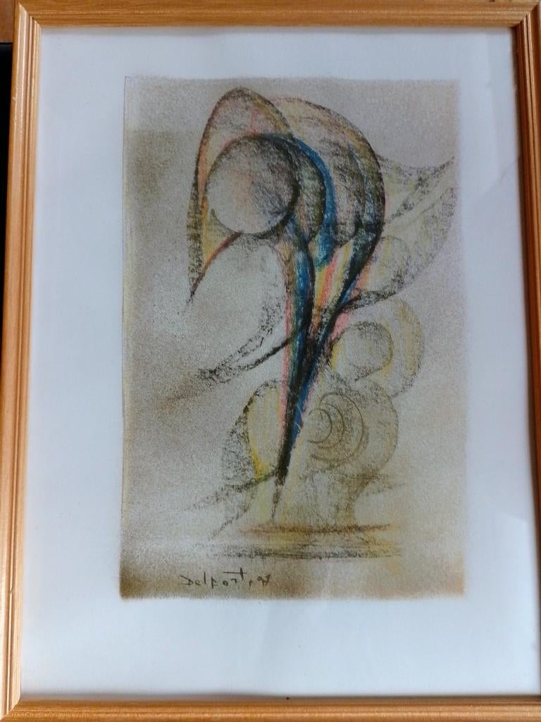 Charles Delporte  1928 - 2012  Abstracte Compositie, Envoi