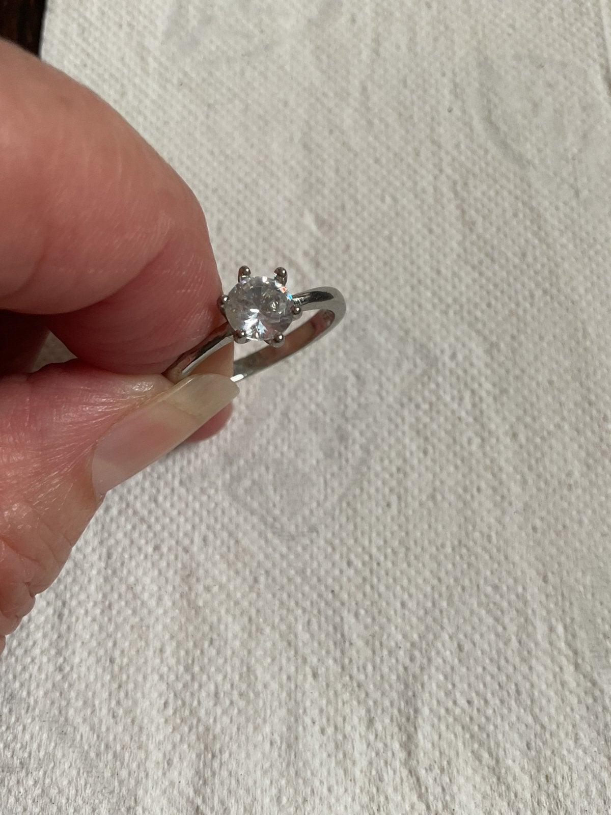 Bague solitaire en argent, Bijoux, Sacs & Beauté, Bagues, Enlèvement ou Envoi, Comme neuf, Argent