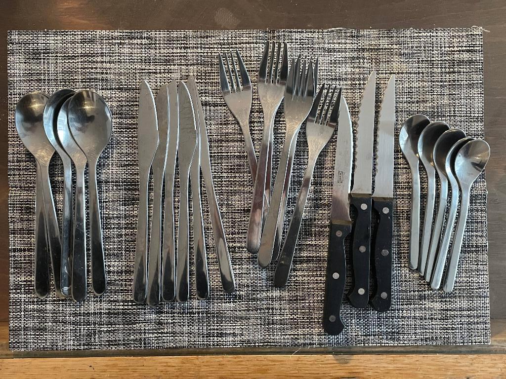 Overdekte service, Ophalen, Zo goed als nieuw, Bestekset, Inox of Chroom
