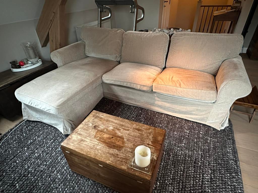 Zetel met Longchair van Ikea model Ektorp, Ophalen, Zo goed als nieuw, Driepersoons