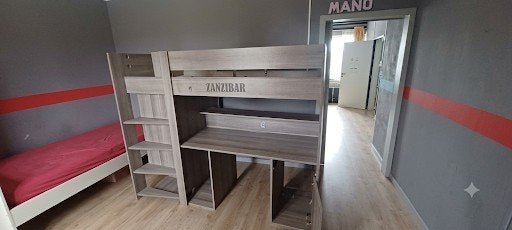 Lit mezzanine avec bureau et rangements intégrés, Enlèvement, Utilisé, Lit mezzanine