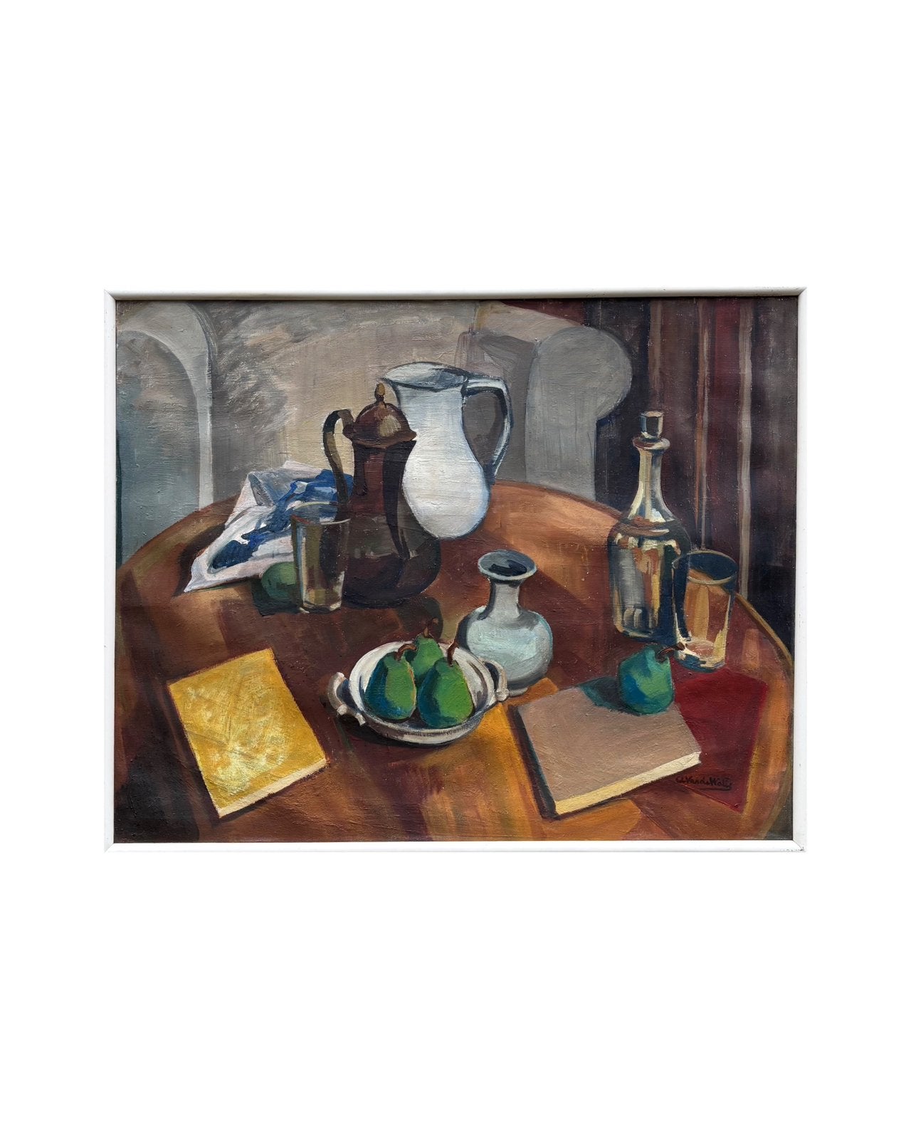 Peinture d'une nature morte de cuisine par A. Vande Walle, Antiquités & Art, Enlèvement, Toile, Nature morte, Vintage