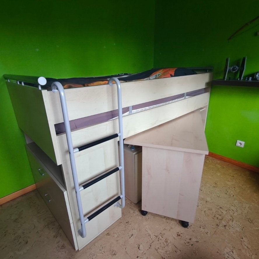Hoogslaper Gautier met uitschuifbaar bureau, Ophalen, Zo goed als nieuw, Hoogslaper