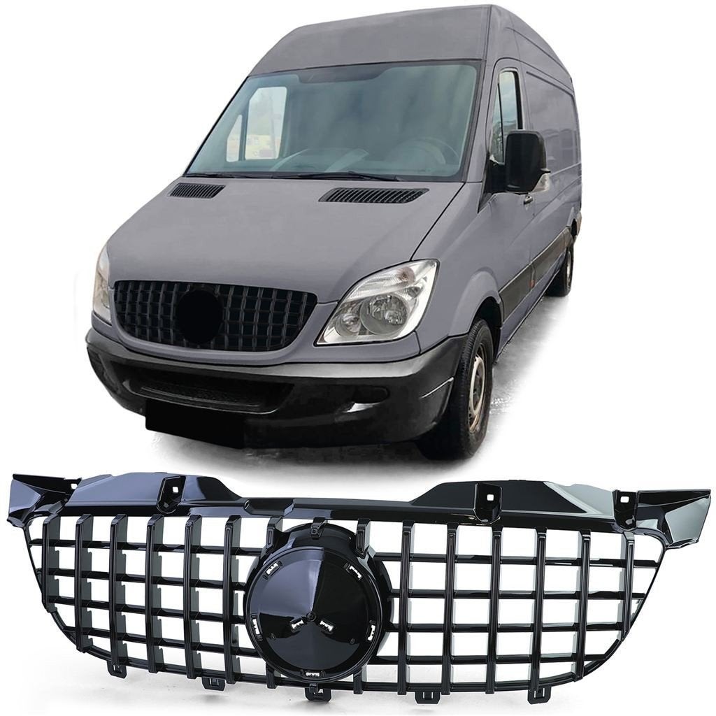 Grill Glans Zwart Voor Mercedes Sprinter W906 AMG Look, Verzenden