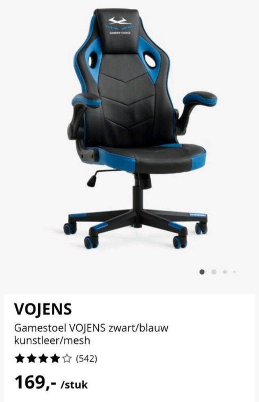 Gamingstoel Gamers Choice MAG WEG VOOR EEN GOED BOD!, Ophalen, Blauw, Zo goed als nieuw, Gaming bureaustoel