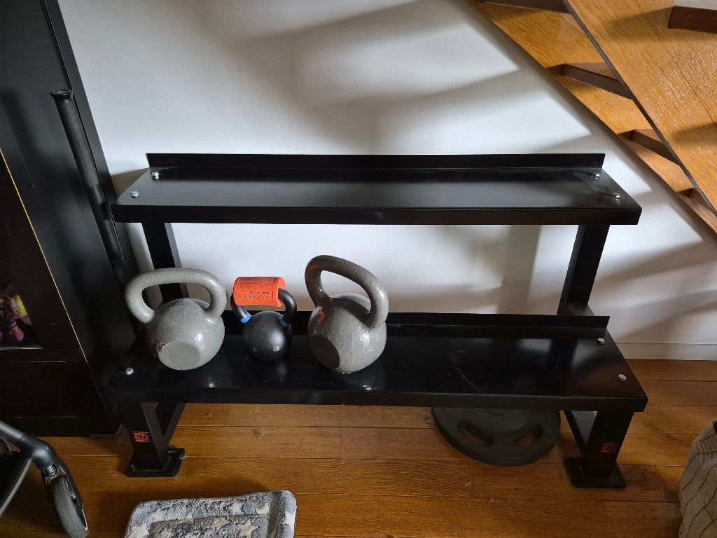 Kettlebell Rek/Kettlebell-rek (Strengthshop), Sport en Fitness, Fitnessmaterialen, Ophalen, Zo goed als nieuw, Buik, Kettlebell