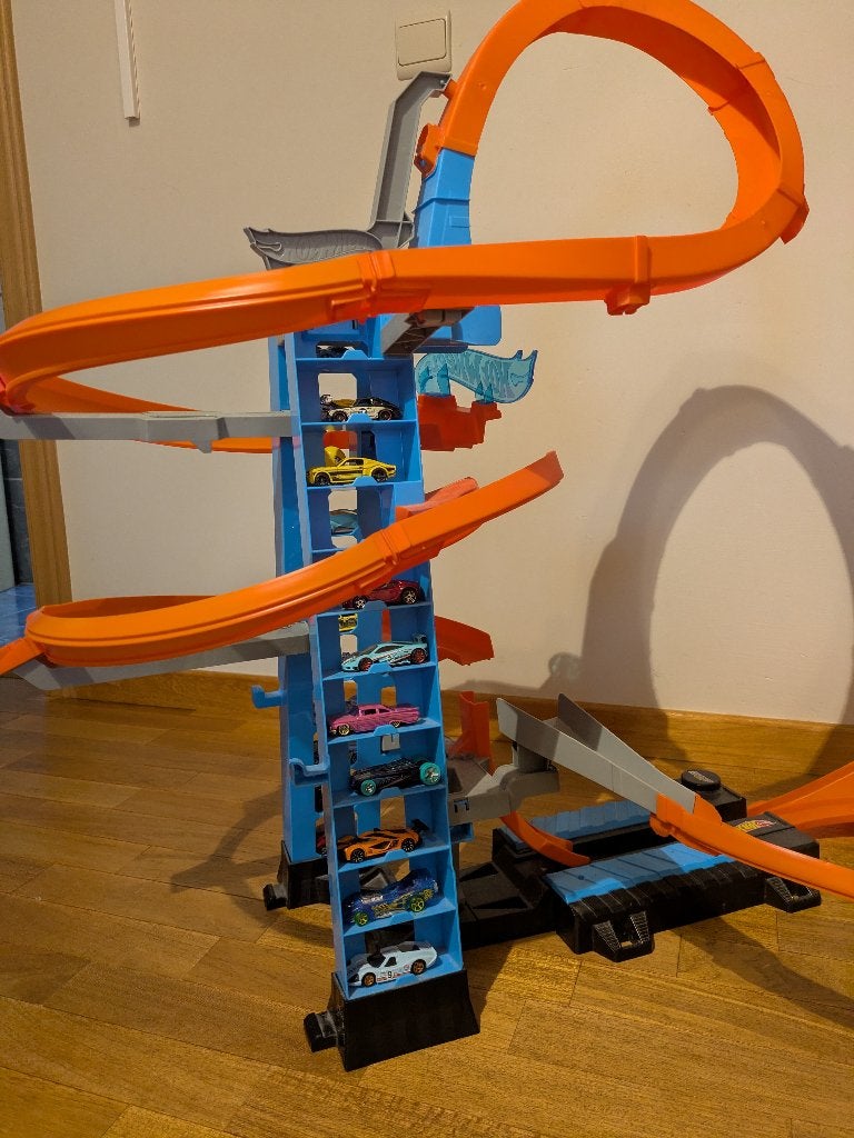 Hot Wheels baan met 20 auto's van Hot Wheels, Ophalen, Met looping, Racebaan, Gebruikt
