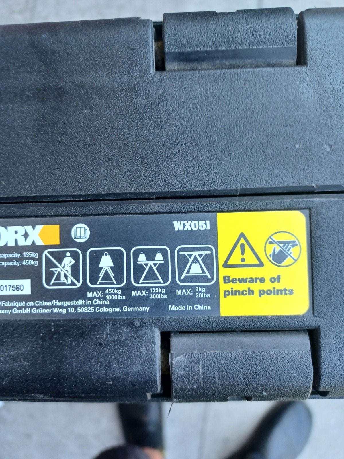 Worx klaptafel, Enlèvement