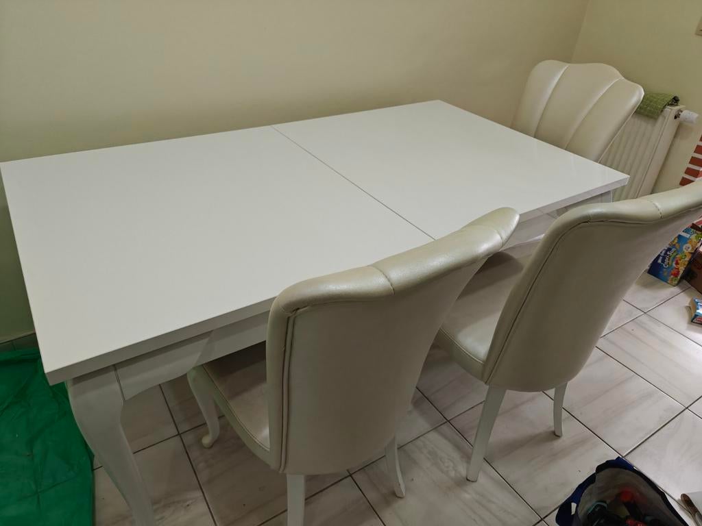 Table avec 6 chaises (extensible, bonne marque), Maison & Meubles, Enlèvement, Utilisé