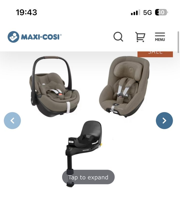 Maxi cosi set: pebble + pearl + isofix, Enlèvement, Utilisé, Isofix