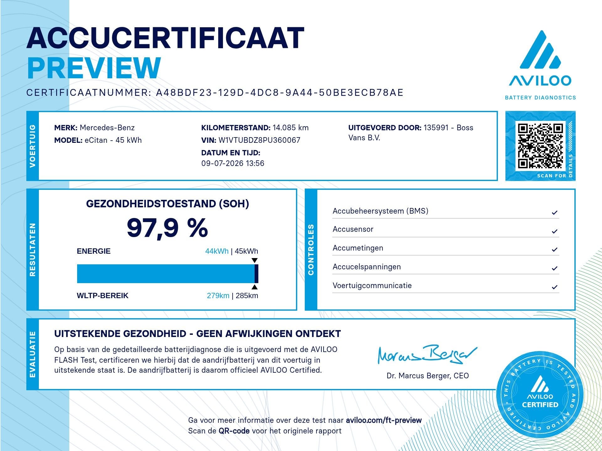 Mercedes-Benz eCitan 112 51kWh L2 284 WLTP 97.9% (SOH) Camer, Autos, Achat, 1250 kg, Entreprise, 2 places