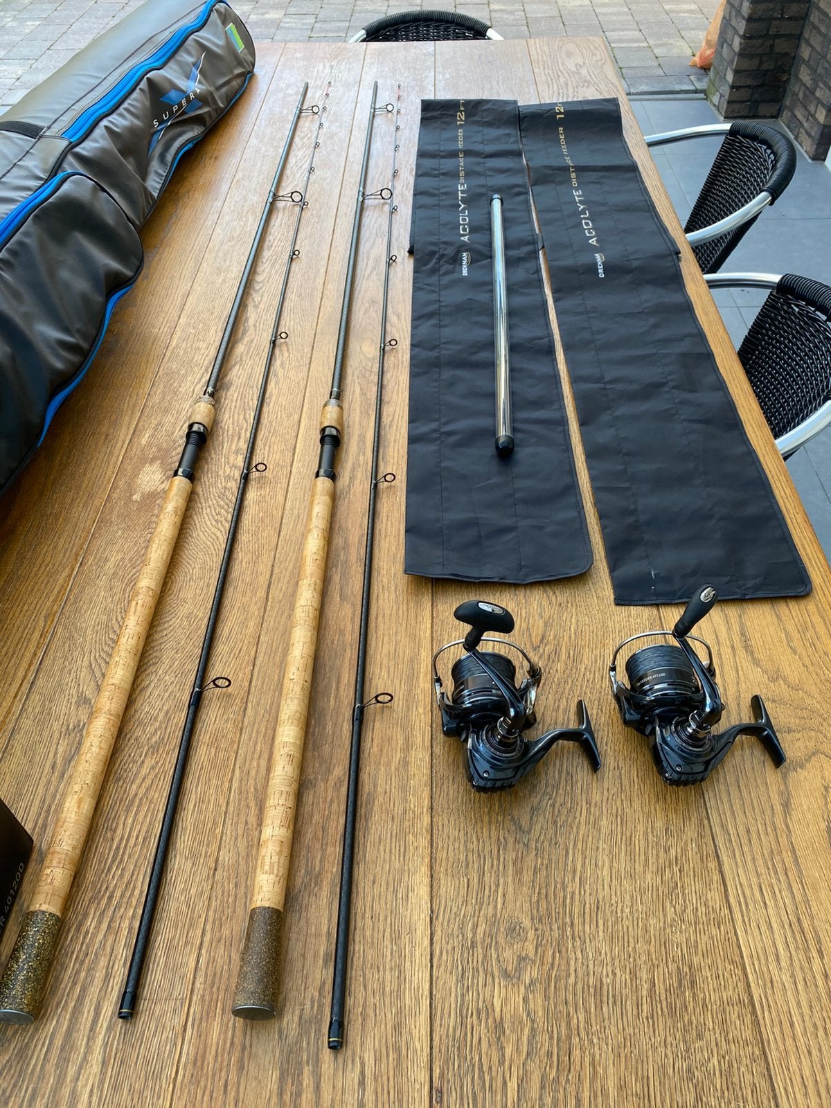 2 x Drennan Acolyte Distance Feederhengels 12 ft, Watersport en Boten, Ophalen, Zo goed als nieuw
