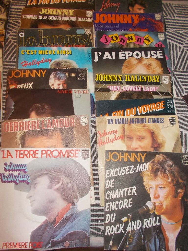 Super lot de 60 disques vinyles 45 tours de Johnny Hallyday., EP, Enlèvement ou Envoi, Utilisé, EP