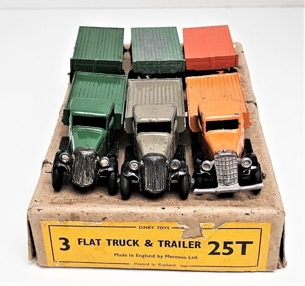 Dinky Trade Box Flat Truck & Trailer, Ophalen, Gebruikt, Bus of Vrachtwagen, Dinky Toys