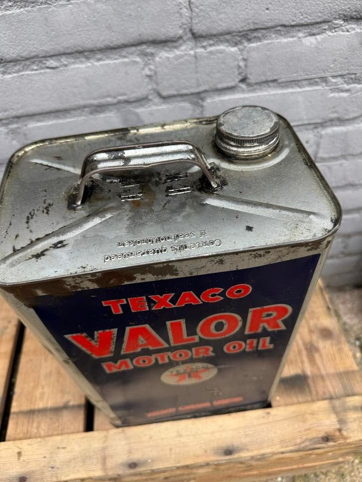 Vintage Texaco Valor Motor Oil blik - Decoratief item